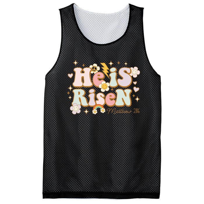 He Is Risen Indeed Happy Easter For Christian Easter Jesus Mesh Reversible Basketball Jersey Tank