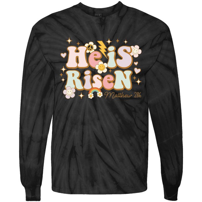 He Is Risen Indeed Happy Easter For Christian Easter Jesus Tie-Dye Long Sleeve Shirt