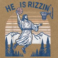 He Is Rizen Funny Easter Basketball Jesus Cotton Canvas Backpack