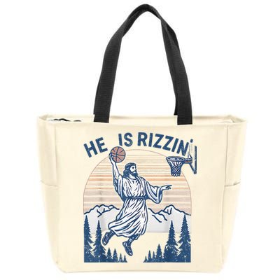 He Is Rizen Funny Easter Basketball Jesus Zip Tote Bag