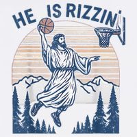He Is Rizen Funny Easter Basketball Jesus Cooling Performance Crew T-Shirt