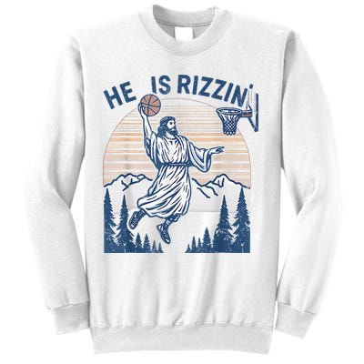 He Is Rizen Funny Easter Basketball Jesus Sweatshirt
