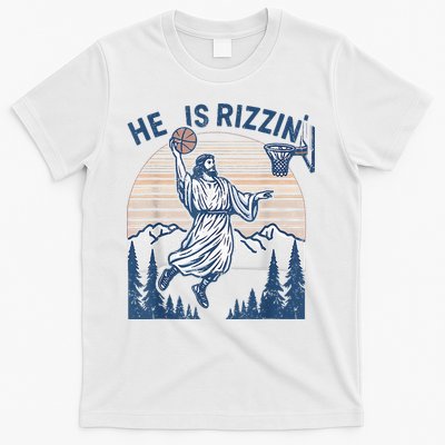He Is Rizen Funny Easter Basketball Jesus T-Shirt