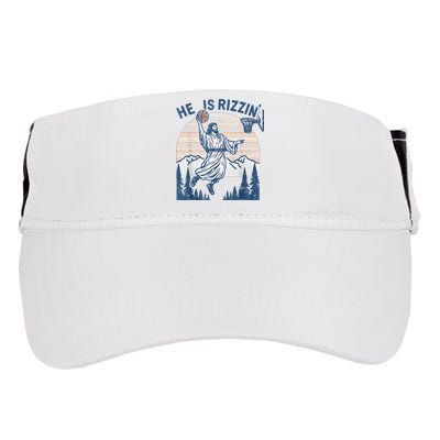 He Is Rizen Funny Easter Basketball Jesus Adult Drive Performance Visor