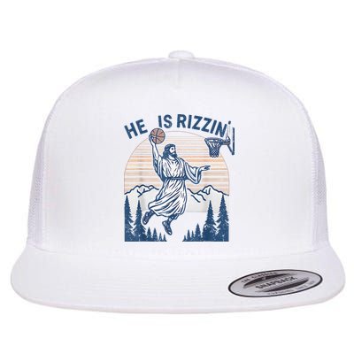 He Is Rizen Funny Easter Basketball Jesus Flatbill Hat