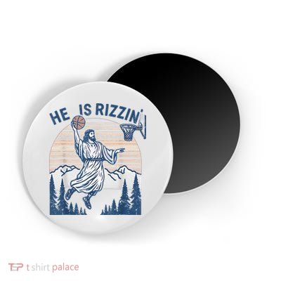 He Is Rizen Funny Easter Basketball Jesus Magnet