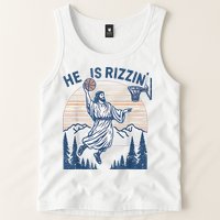 He Is Rizen Funny Easter Basketball Jesus Tank Top