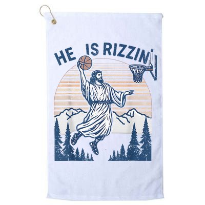 He Is Rizen Funny Easter Basketball Jesus Golf Towel