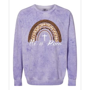 He Is Risen Jesus Christ Easter Christian Faith Colorblast Crewneck Sweatshirt