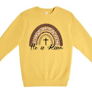 He Is Risen Jesus Christ Easter Christian Faith Premium Crewneck Sweatshirt