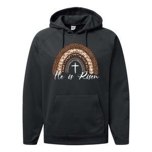 He Is Risen Jesus Christ Easter Christian Faith Performance Fleece Hoodie