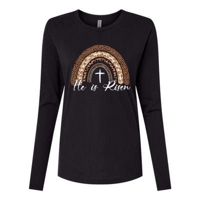 He Is Risen Jesus Christ Easter Christian Faith Womens Cotton Relaxed Long Sleeve T-Shirt