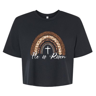 He Is Risen Jesus Christ Easter Christian Faith Bella+Canvas Jersey Crop Tee