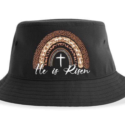 He Is Risen Jesus Christ Easter Christian Faith Sustainable Bucket Hat