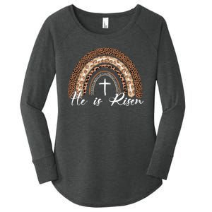 He Is Risen Jesus Christ Easter Christian Faith Women's Perfect Tri Tunic Long Sleeve Shirt