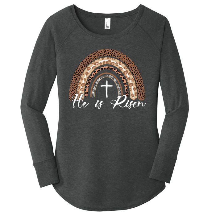 He Is Risen Jesus Christ Easter Christian Faith Women's Perfect Tri Tunic Long Sleeve Shirt