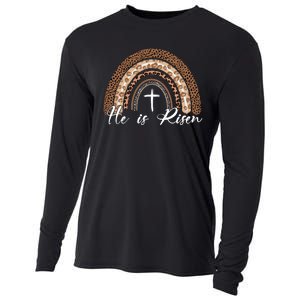 He Is Risen Jesus Christ Easter Christian Faith Cooling Performance Long Sleeve Crew