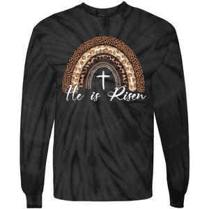 He Is Risen Jesus Christ Easter Christian Faith Tie-Dye Long Sleeve Shirt