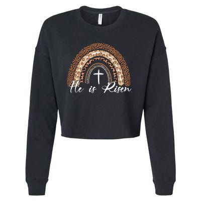 He Is Risen Jesus Christ Easter Christian Faith Cropped Pullover Crew