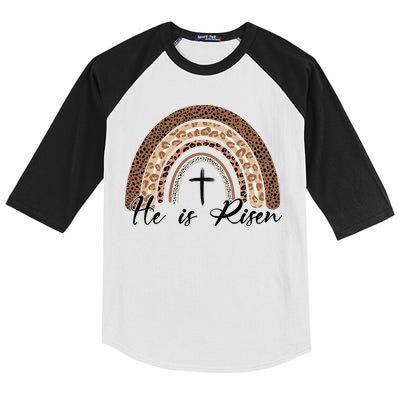 He Is Risen Jesus Christ Easter Christian Faith Kids Colorblock Raglan Jersey