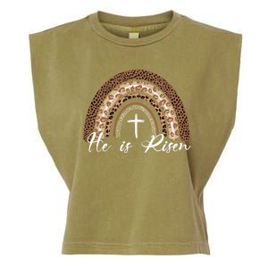 He Is Risen Jesus Christ Easter Christian Faith Garment-Dyed Women's Muscle Tee