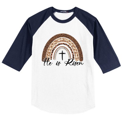 He Is Risen Jesus Christ Easter Christian Faith Baseball Sleeve Shirt