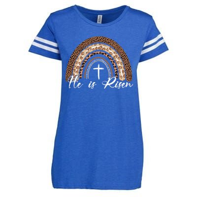 He Is Risen Jesus Christ Easter Christian Faith Enza Ladies Jersey Football T-Shirt