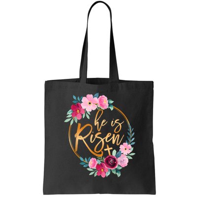 He is Risen Jesus Christian Easter Floral Wreath  Bag