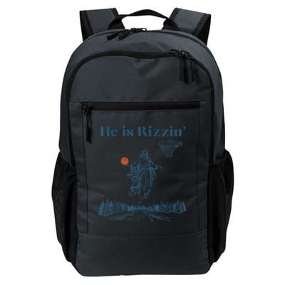 He Is Rizzin Jesus Christian Religious Basketball Easter Daily Commute Backpack