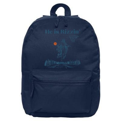 He Is Rizzin Jesus Christian Religious Basketball Easter 16 in Basic Backpack