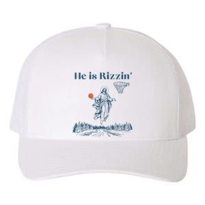 He Is Rizzin Jesus Christian Religious Basketball Easter Yupoong Adult 5-Panel Trucker Hat