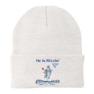 He Is Rizzin Jesus Christian Religious Basketball Easter Knit Cap Winter Beanie