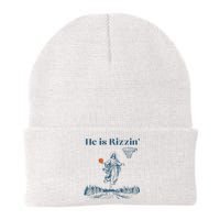 He Is Rizzin Jesus Christian Religious Basketball Easter Knit Cap Winter Beanie