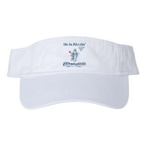 He Is Rizzin Jesus Christian Religious Basketball Easter Valucap Bio-Washed Visor