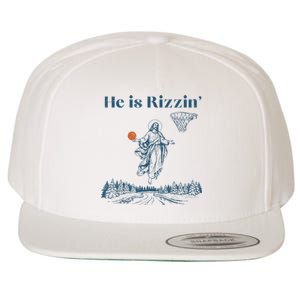 He Is Rizzin Jesus Christian Religious Basketball Easter Wool Snapback Cap