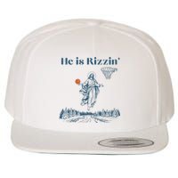 He Is Rizzin Jesus Christian Religious Basketball Easter Wool Snapback Cap