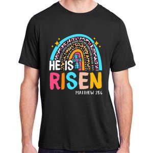 He Is Risen Leopard Rainbow Christian Jesus Happy Easter Day Adult ChromaSoft Performance T-Shirt