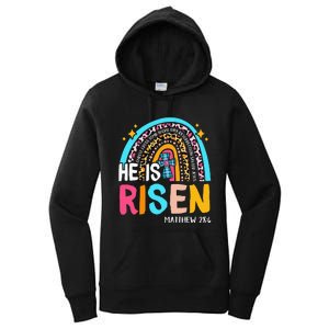 He Is Risen Leopard Rainbow Christian Jesus Happy Easter Day Women's Pullover Hoodie