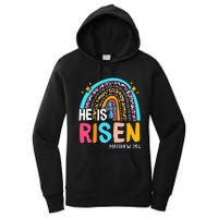 He Is Risen Leopard Rainbow Christian Jesus Happy Easter Day Women's Pullover Hoodie