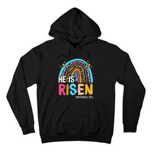 He Is Risen Leopard Rainbow Christian Jesus Happy Easter Day Tall Hoodie