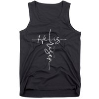 He Is Risen Christian Easter Cross Mem Mom Gift Tank Top