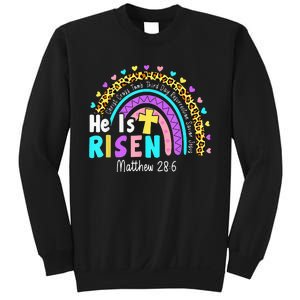 He Is Risen Matthew 28 6 Christian Rainbow Easter Sweatshirt