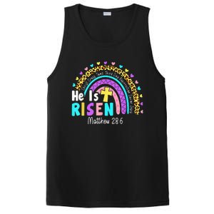 He Is Risen Matthew 28 6 Christian Rainbow Easter PosiCharge Competitor Tank