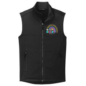 He Is Risen Matthew 28 6 Christian Rainbow Easter Collective Smooth Fleece Vest