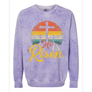 He Is Risen Christian Easter Jesus Colorblast Crewneck Sweatshirt