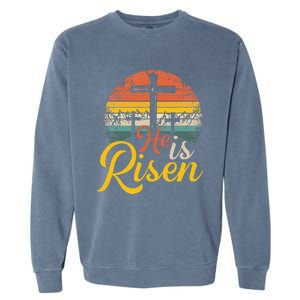 He Is Risen Christian Easter Jesus Garment-Dyed Sweatshirt