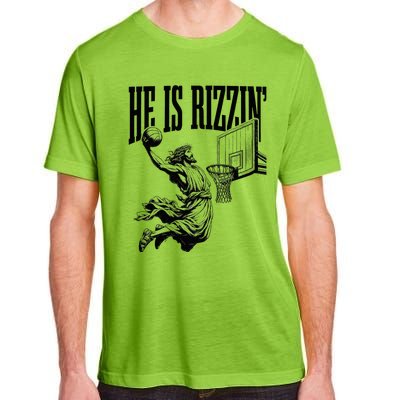 He Is Rizzin Basketball Christian Religious Adult ChromaSoft Performance T-Shirt