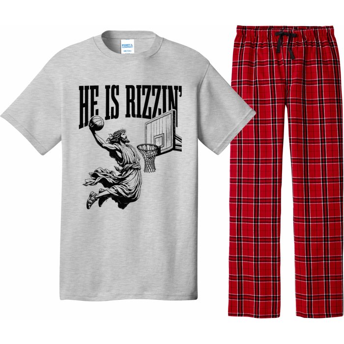 He Is Rizzin Basketball Christian Religious Pajama Set