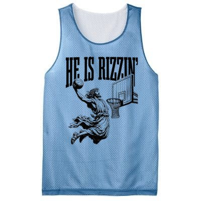 He Is Rizzin Basketball Christian Religious Mesh Reversible Basketball Jersey Tank