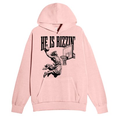 He Is Rizzin Basketball Christian Religious Urban Pullover Hoodie